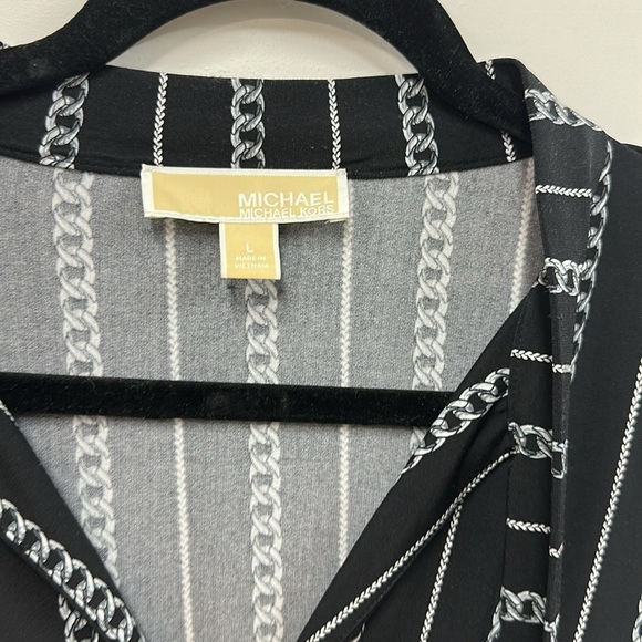 Michael Kors black chain tie neck dress L - Picture 4 of 8